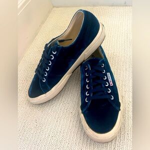 Superga blue velvet sneakers unisex